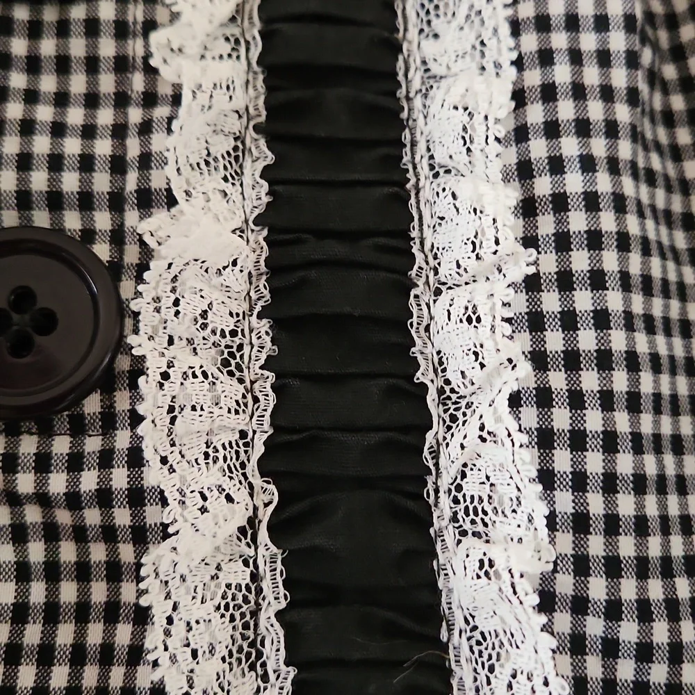 Vintage Handmade Mid 1900's Crinoline lined gingham skirt Jr 23 in waist - XS - Picture 3 of 7